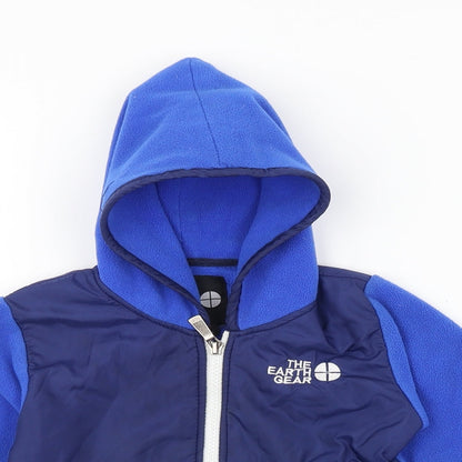 Close-up detail of THE EARTH GEAR boys’ blue basic coat coat, size 2, years