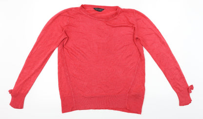 Dorothy Perkins Womens Red   Pullover Jumper Size 14  - bows on sleeves
