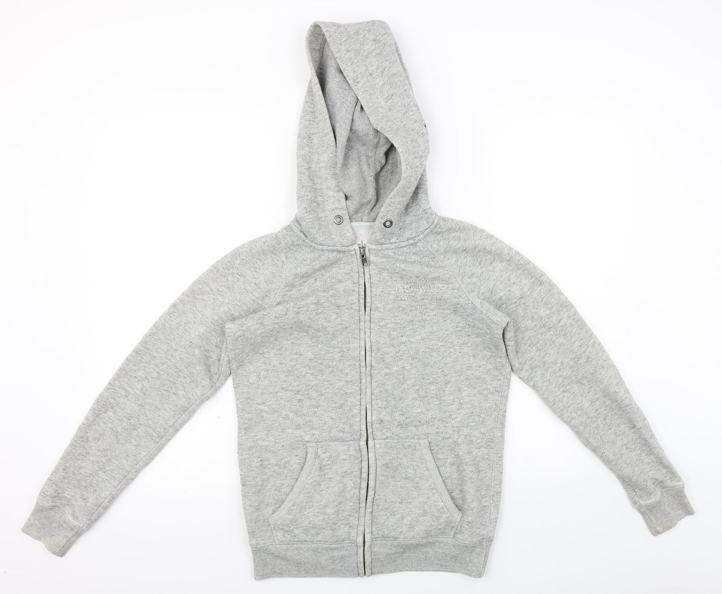 Womens UK Size 6 Jack Wills Grey Full Zip Hoodie