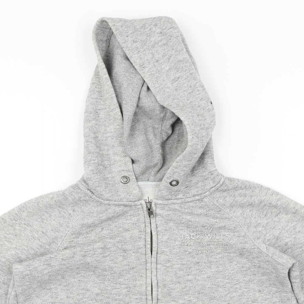 Womens UK Size 6 Jack Wills Grey Full Zip Hoodie