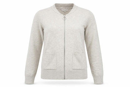 Front view of Red Herring women’s grey full zip jumper, size UK 10