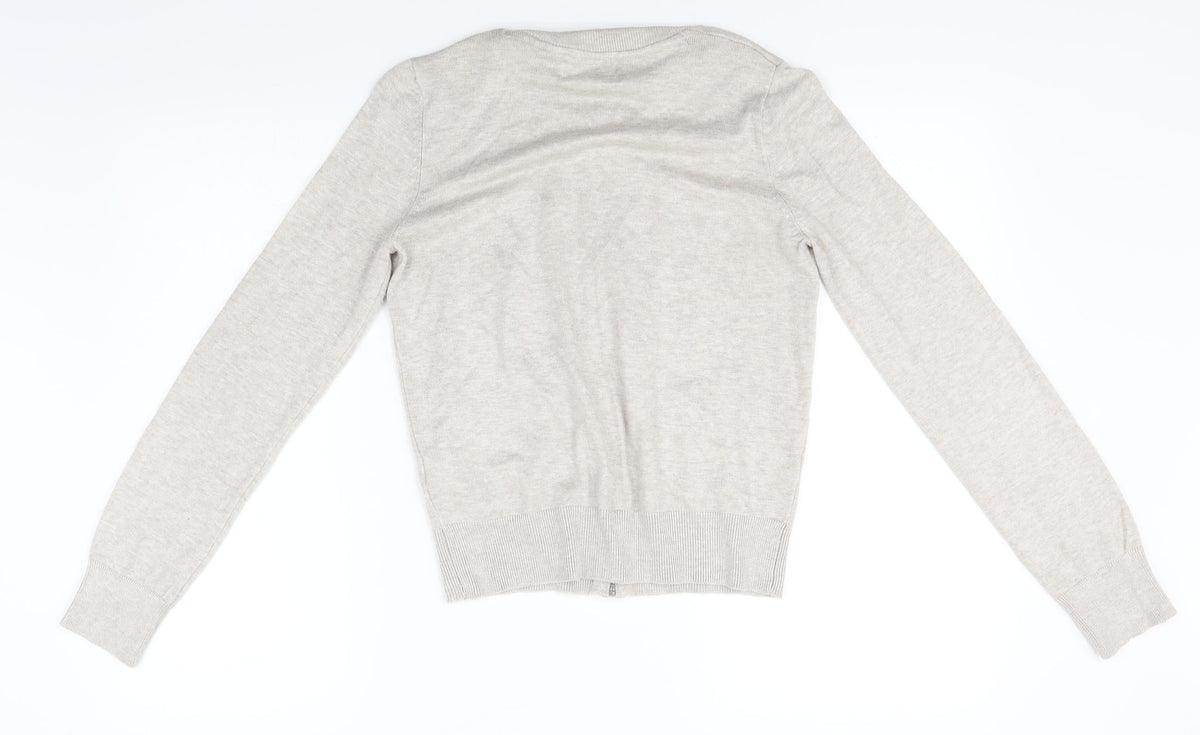 Back view of Red Herring women’s grey full zip jumper, size UK 10