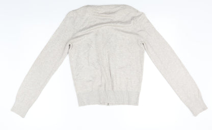 Back view of Red Herring women’s grey full zip jumper, size UK 10