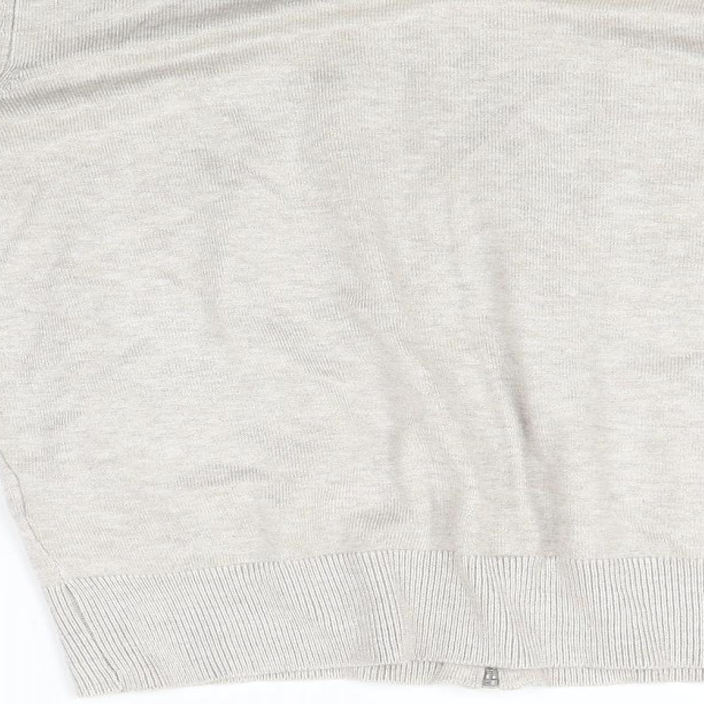 Brand and care label for Red Herring women’s grey full zip jumper, size UK 10