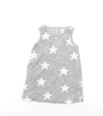 Gap Girls Grey   T-Shirt Dress  Size 3 Years  - STARS