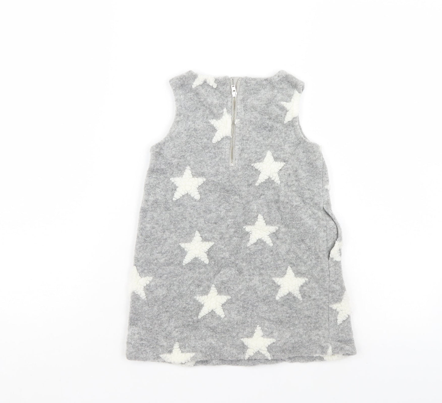 Gap Girls Grey   T-Shirt Dress  Size 3 Years  - STARS