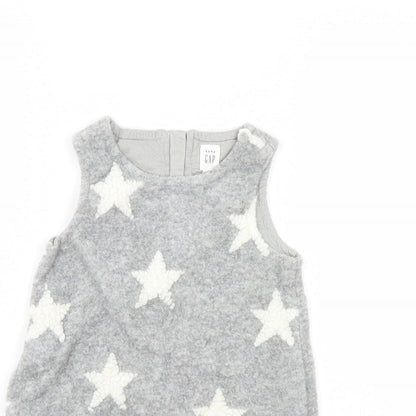 Gap Girls Grey   T-Shirt Dress  Size 3 Years  - STARS