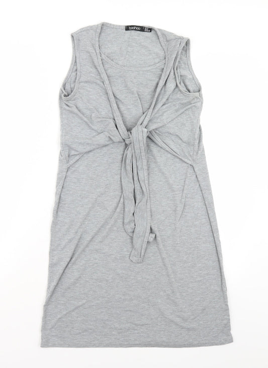 Boohoo Womens Grey   Basic Blouse Size 10