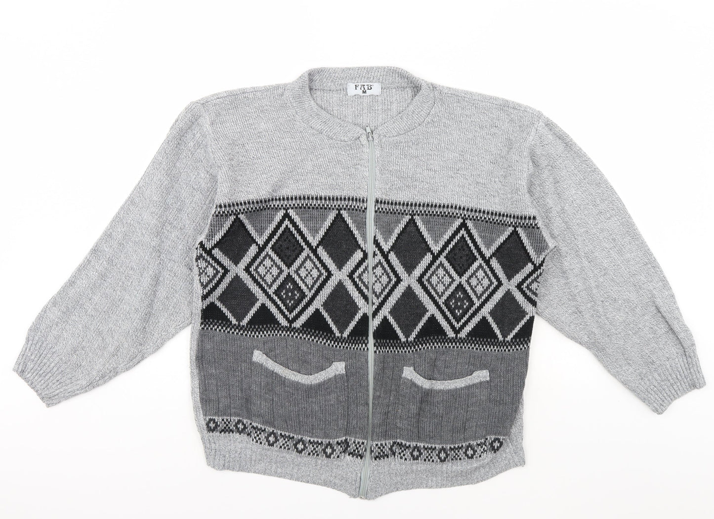 fab Mens Grey   Pullover Jumper Size M