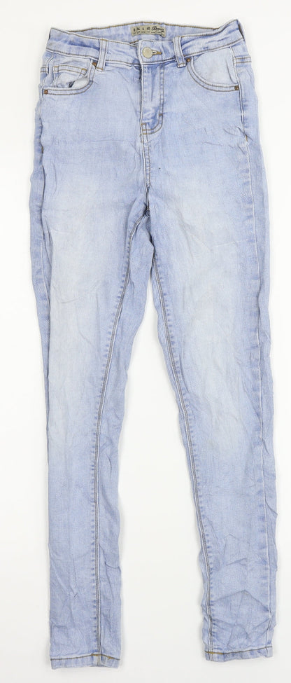 Denim Co. Womens Blue  Denim Straight Jeans Size 8 L27 in