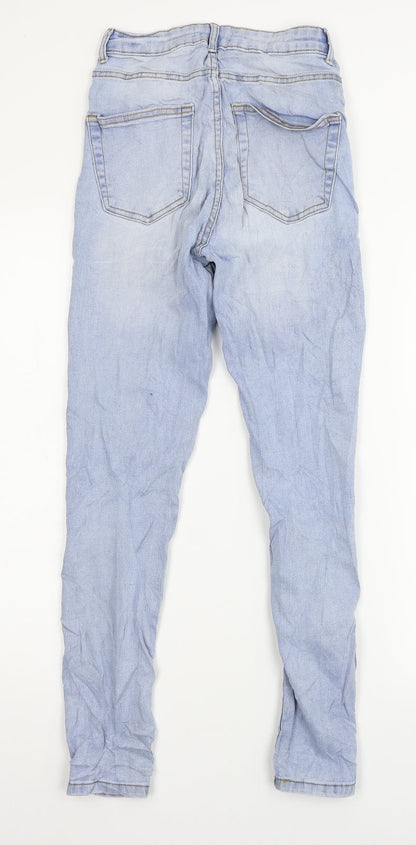 Denim Co. Womens Blue  Denim Straight Jeans Size 8 L27 in