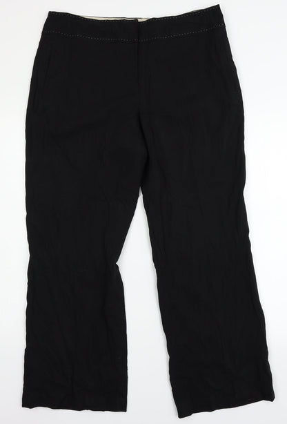Womens UK Size 16 NEXT Regular Fit Dress Pants Black Trousers