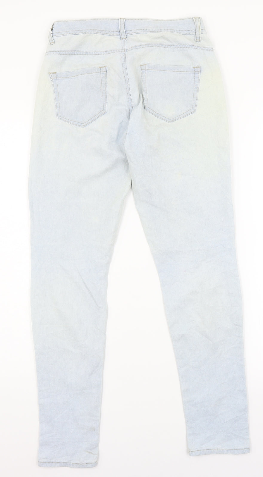 Womens UK Size 8 Preworn Regular Fit Skinny Blue Jeans