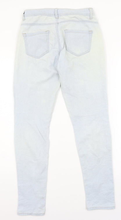 Womens UK Size 8 Preworn Regular Fit Skinny Blue Jeans