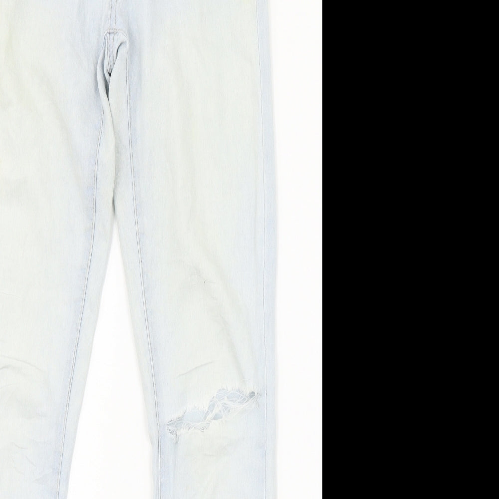 Womens UK Size 8 Preworn Regular Fit Skinny Blue Jeans