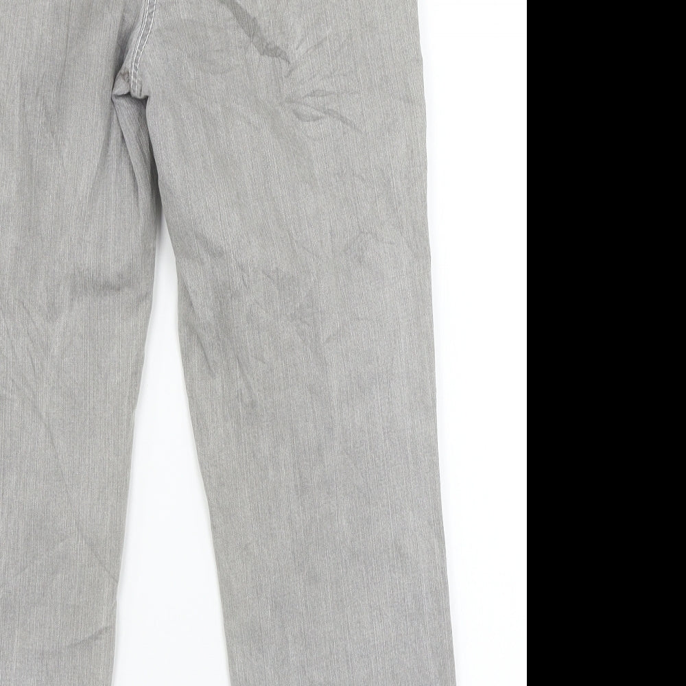 Womens UK Size 12 Preworn Relaxed Fit Straight Grey Jeans