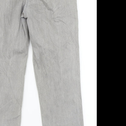 Womens UK Size 12 Preworn Relaxed Fit Straight Grey Jeans