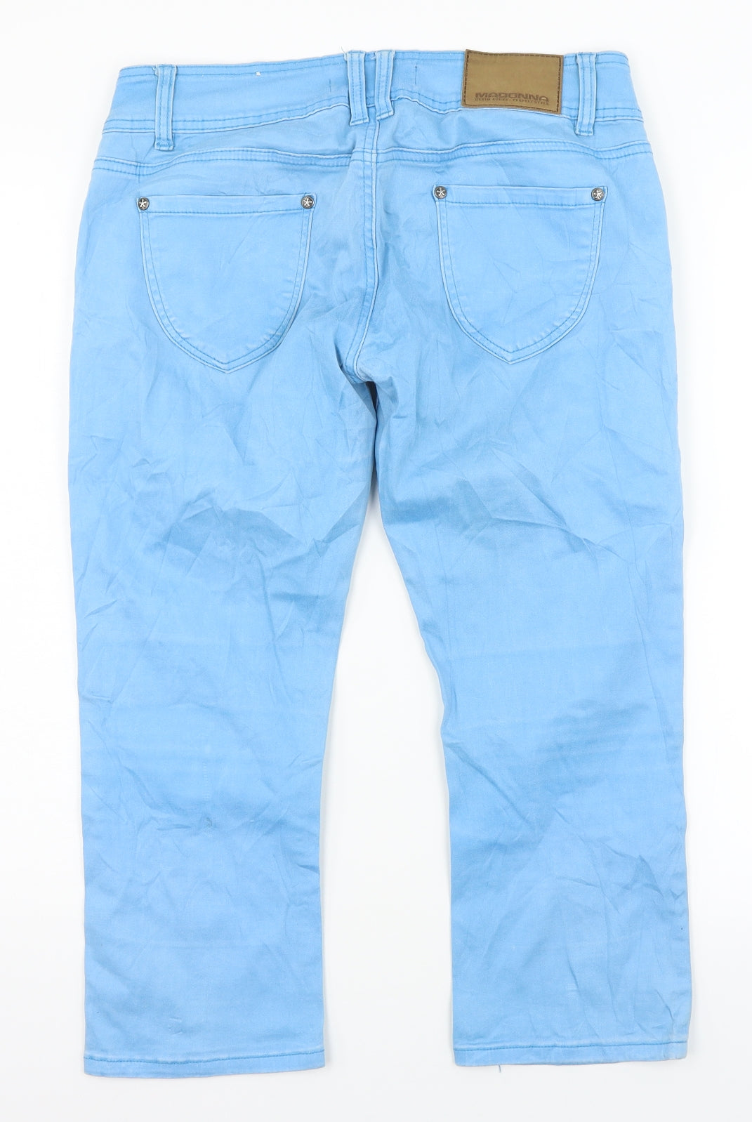 Madonna Denim Womens Blue  Damask Cargo Leggings Size XL L31 in