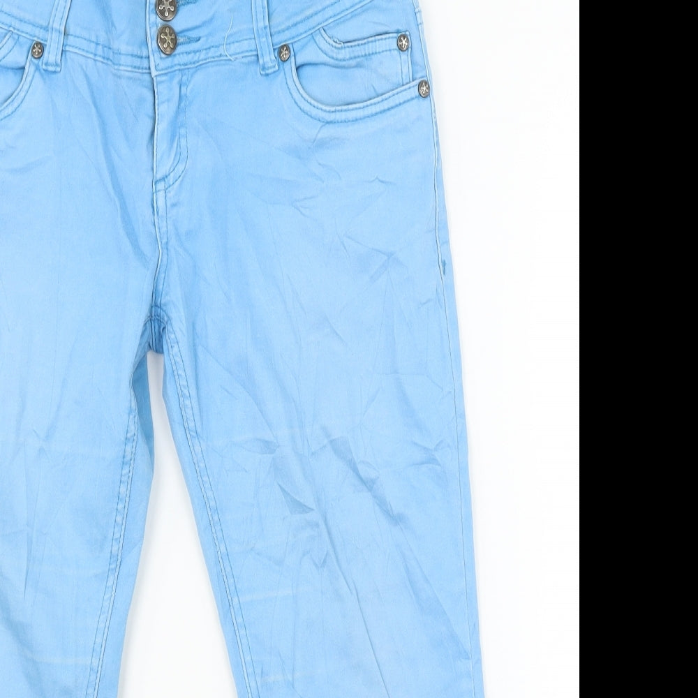 Madonna Denim Womens Blue  Damask Cargo Leggings Size XL L31 in