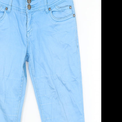 Madonna Denim Womens Blue  Damask Cargo Leggings Size XL L31 in