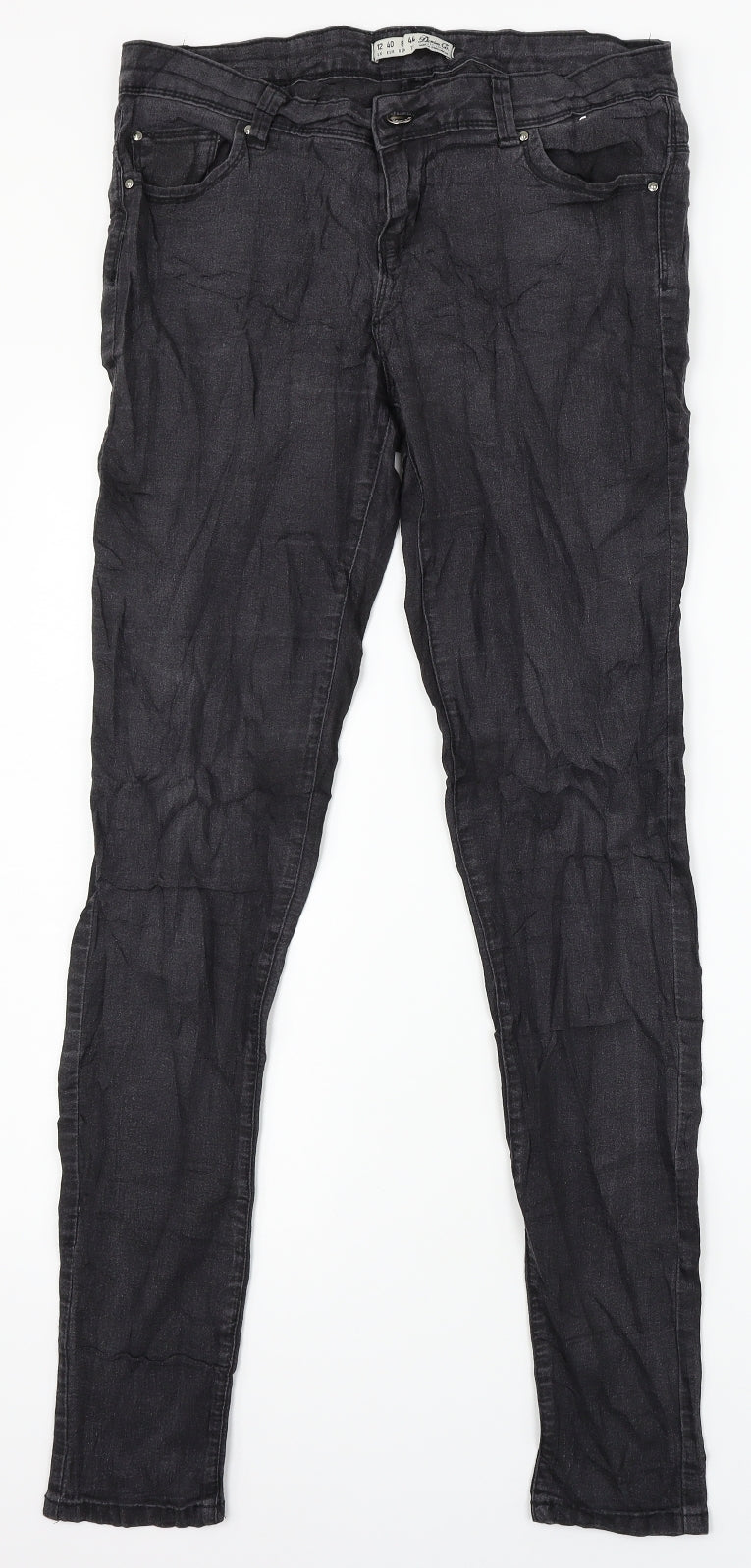 Denim Co. Womens Black  Denim Skinny Jeans Size 12 L29 in