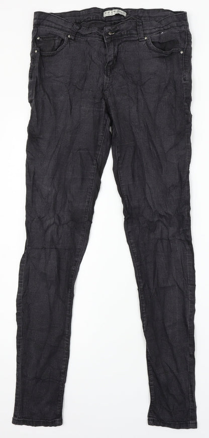 Denim Co. Womens Black  Denim Skinny Jeans Size 12 L29 in