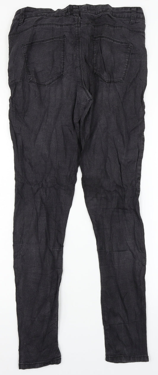 Denim Co. Womens Black  Denim Skinny Jeans Size 12 L29 in