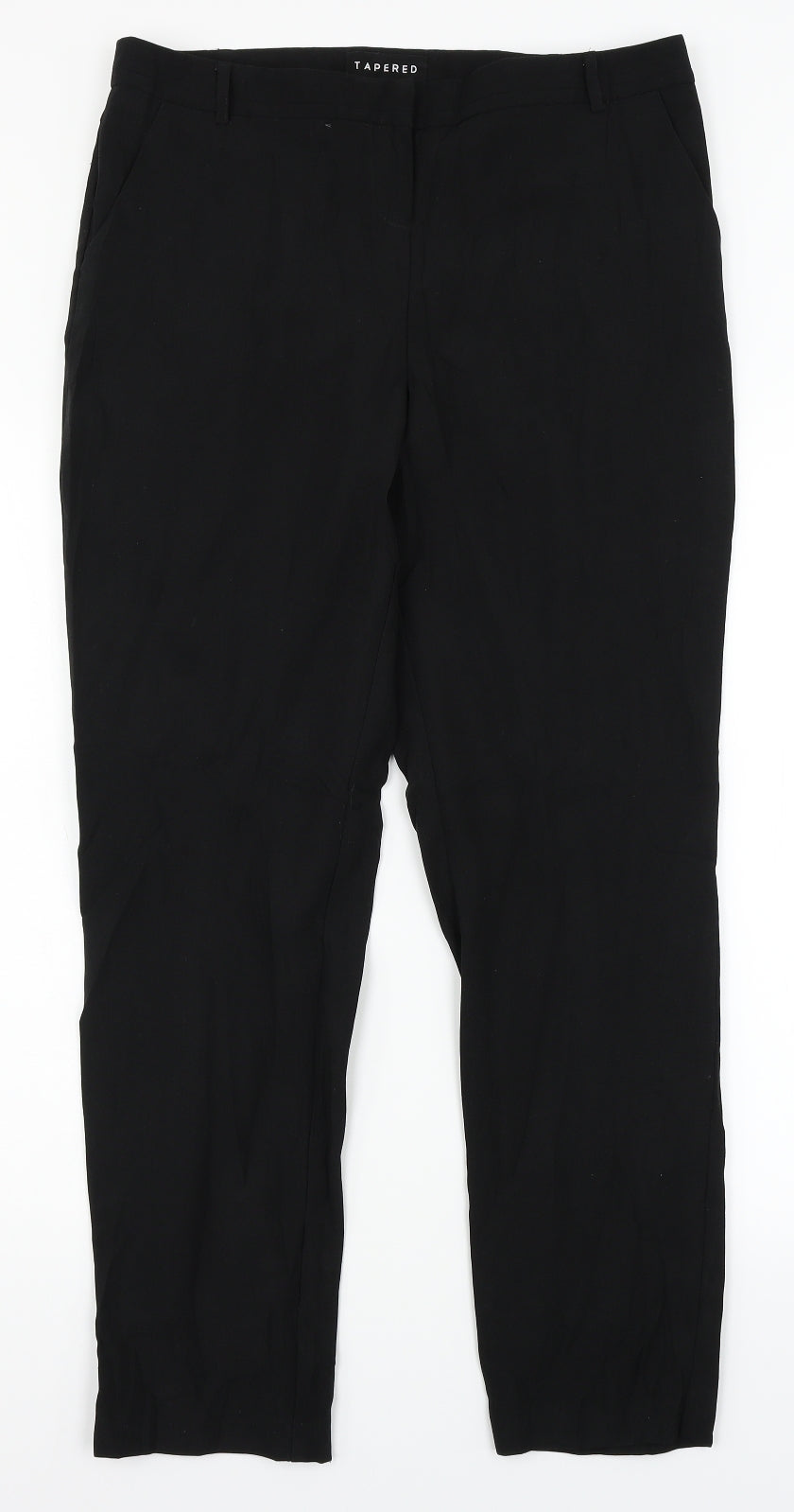 Tapered Womens Black   Dress Pants Trousers Size 12 L28 in