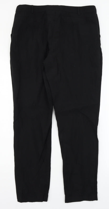 Tapered Womens Black   Dress Pants Trousers Size 12 L28 in