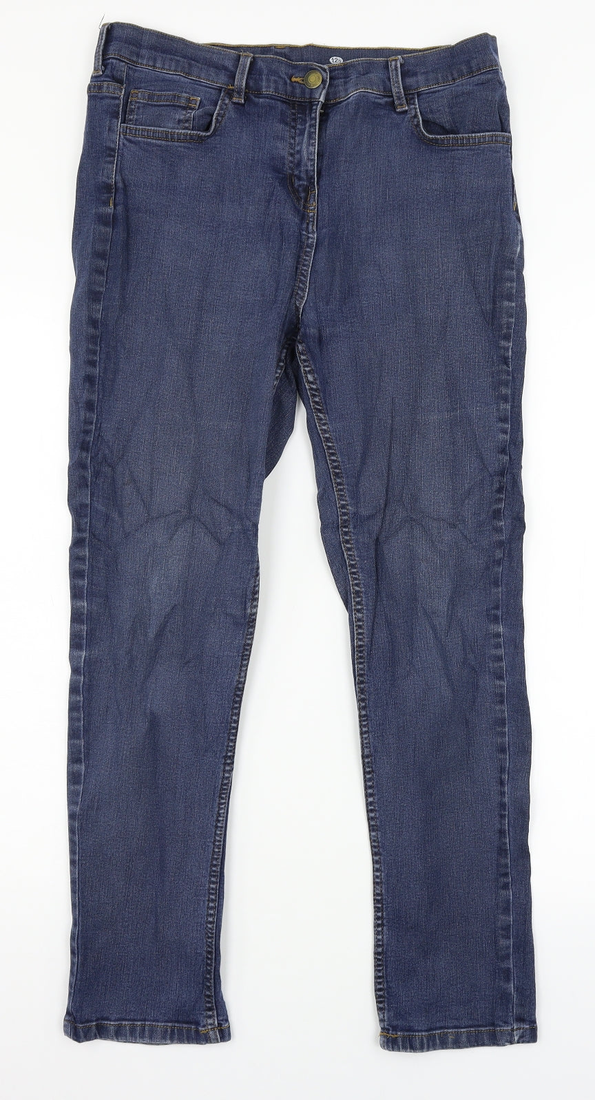 Collection Womens Blue  Denim Straight Jeans Size 12 L25 in