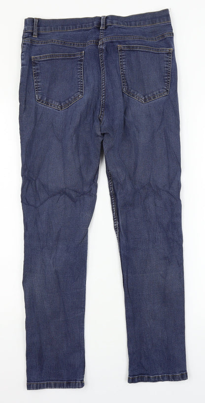 Collection Womens Blue  Denim Straight Jeans Size 12 L25 in