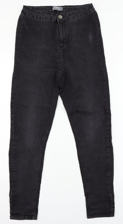 Lyla Womens Black  Denim Straight Jeans Size 8 L26 in