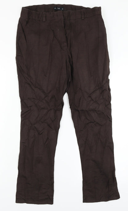 F&F Womens Brown   Trousers  Size 14 L25 in