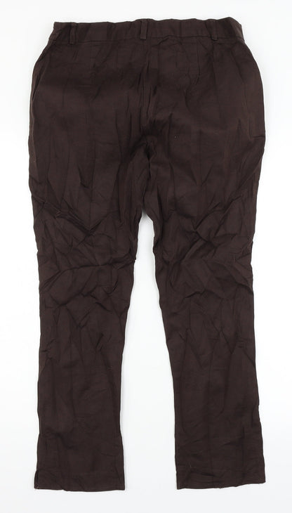 F&F Womens Brown   Trousers  Size 14 L25 in