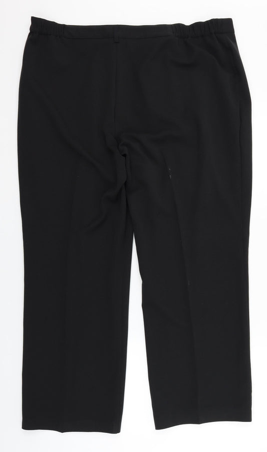 Womens UK Size 20 Label Be Regular Fit Dress Pants Black Trousers