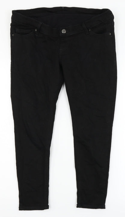 Topshop Womens Black  Denim Straight Jeans Size 30 in L23 in