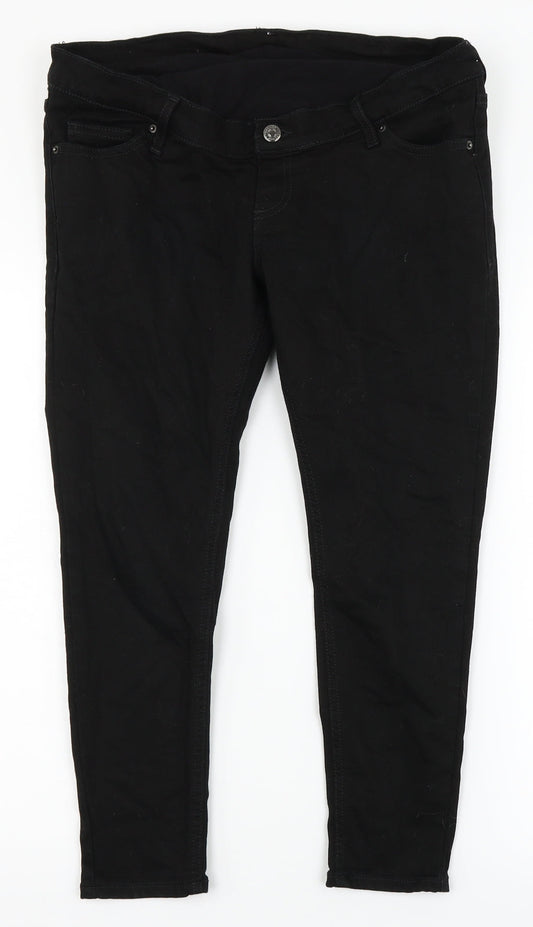 Topshop Womens Black  Denim Straight Jeans Size 30 in L23 in