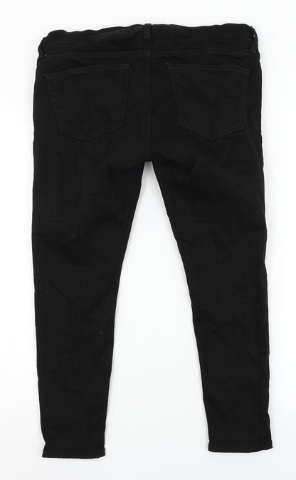 Topshop Womens Black  Denim Straight Jeans Size 30 in L23 in