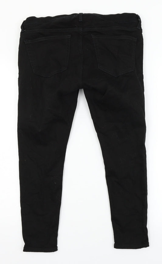 Topshop Womens Black  Denim Straight Jeans Size 30 in L23 in