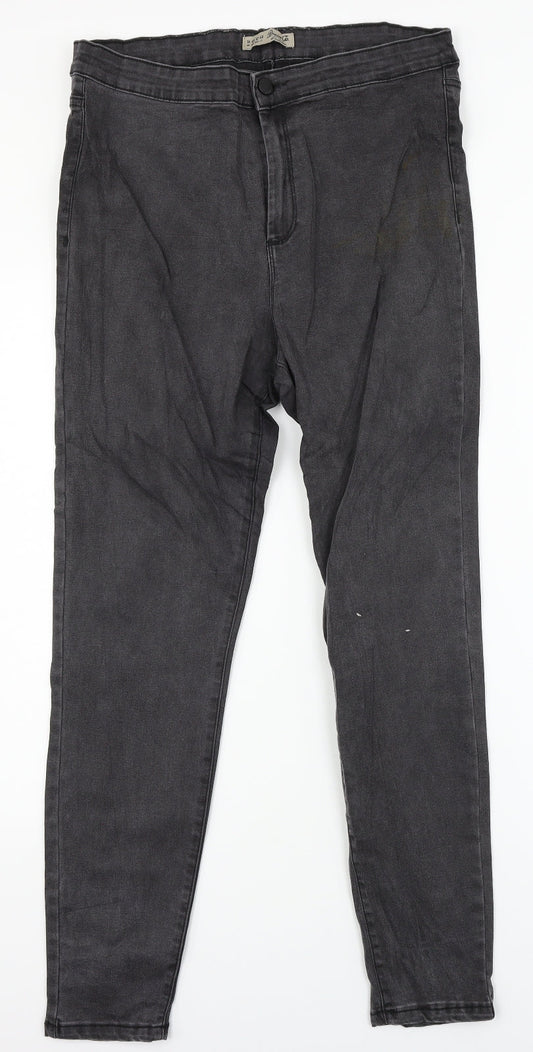 Denim Co. Womens Black  Denim Straight Jeans Size 16 L27 in