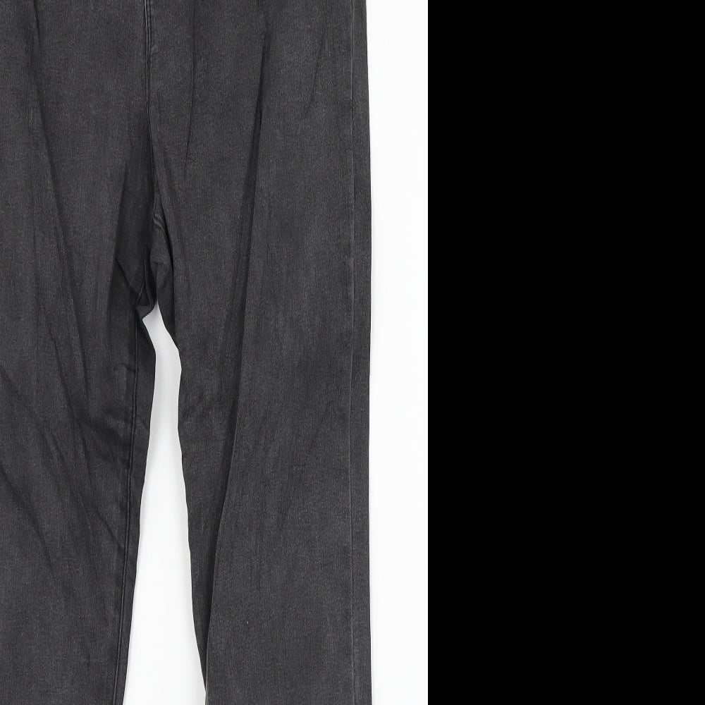 Denim Co. Womens Black  Denim Straight Jeans Size 16 L27 in