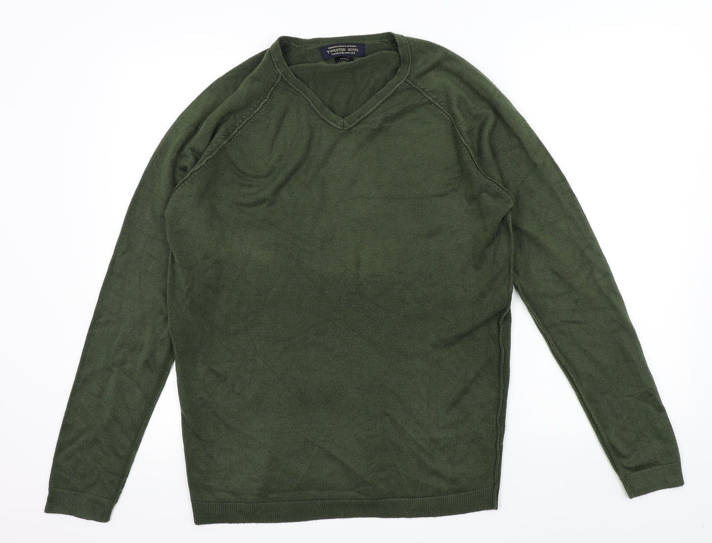 Twisted Soul Mens Green   Pullover Jumper Size L