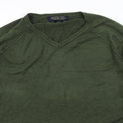 Twisted Soul Mens Green   Pullover Jumper Size L