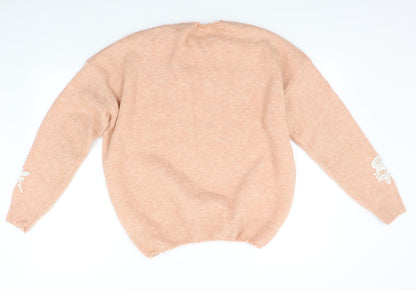 Marks & Spencer Womens Pink Floral  Pullover Jumper Size L