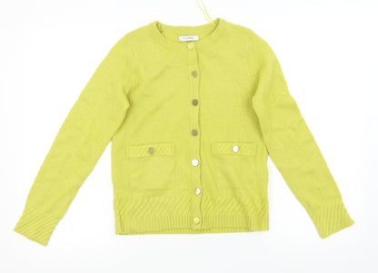M&S Womens Yellow   Cardigan Jumper Size 6