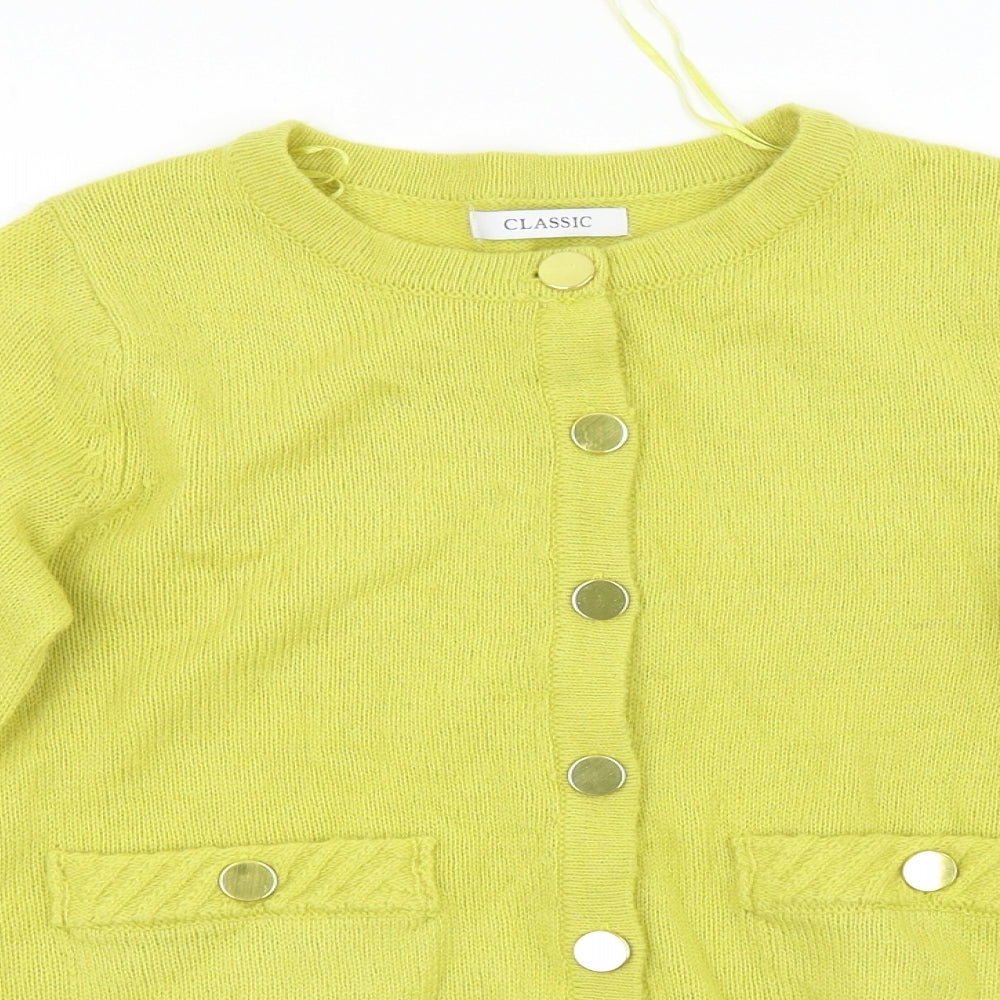 M&S Womens Yellow   Cardigan Jumper Size 6