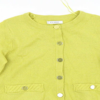 M&S Womens Yellow   Cardigan Jumper Size 6