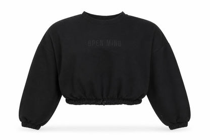 Primark Womens Black  Jersey Pullover Sweatshirt Size 10  - Cropped