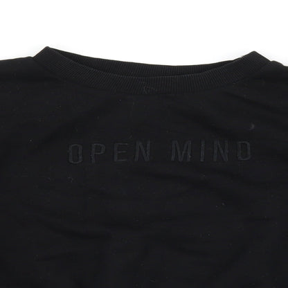 Primark Womens Black  Jersey Pullover Sweatshirt Size 10  - Cropped