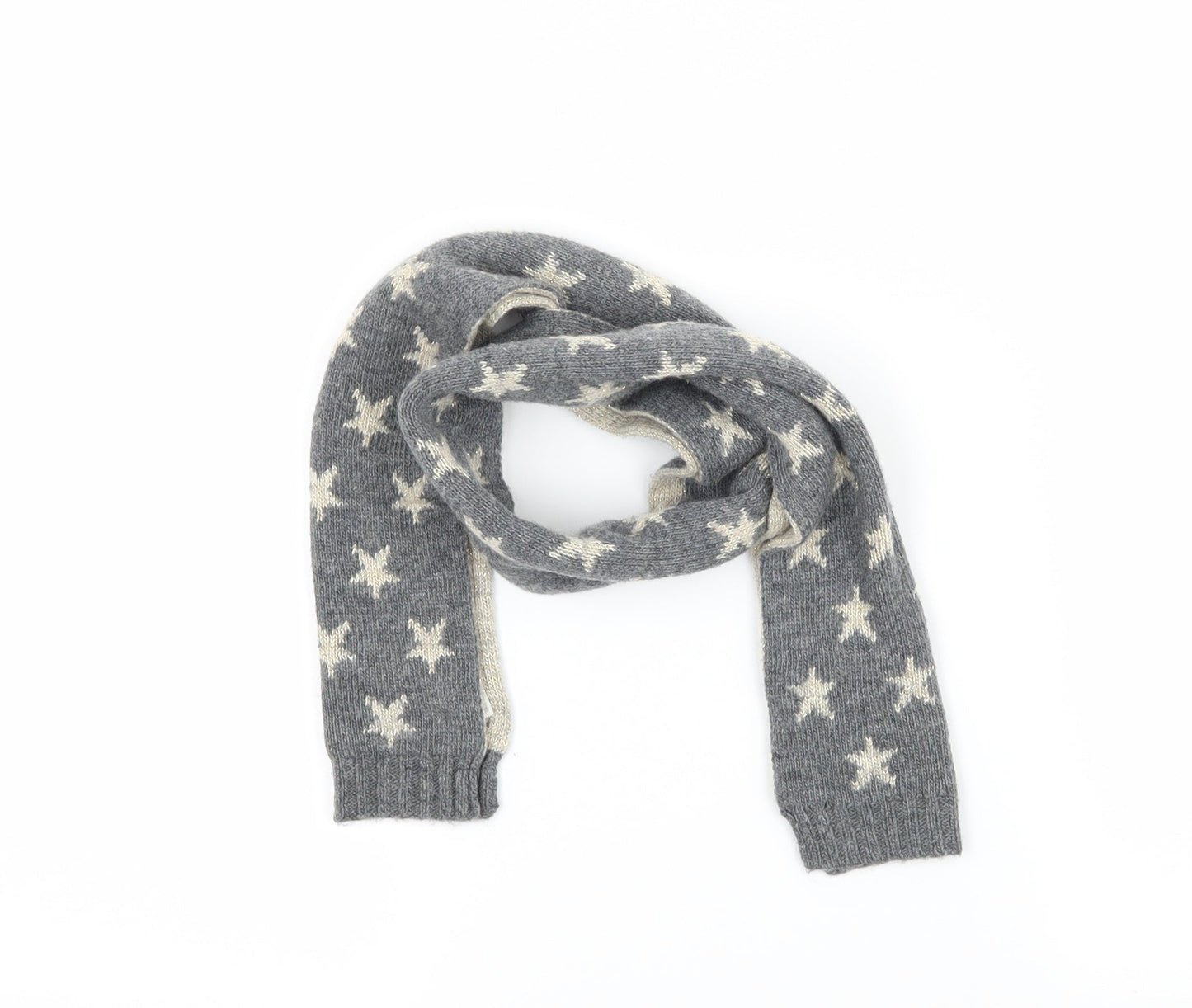 M&S Girls Grey Geometric Knit Scarf Scarves & Wraps One Size